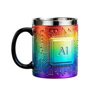 Generico Stainless Steel Coffee Mugs - Cool Coffee Mugs For Men,Technology-Theme Chip-shaped Novelty Bar Drinkware For Cold Weather Picnic Fishing Outdoor Water Campfire Tea Hiking Game Party Whiskey
