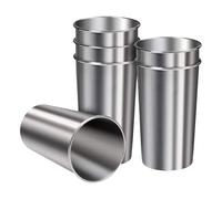 Generico Stainless Steel Cups, Drinking Tumblers, Stackable Water Glasses, Rust-Resistant, Unbreakable 600ml Design, Strong and Safe, for Kids Adults Outdoor School Picnic Family Bar Use, 6 Pieces