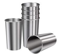 Generico Stainless Steel Cups, Water Tumblers, 600ml 20oz Stackable Set with Capacity Each & Dishwasher Safe Design, Unbreakable Drinkware for Kids Adults Coffee Wine Restaurant Home and Outdoor