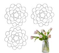 Generico Stainless Steel Floral Grid Organizer, 2025 New Flower Arrangement Holder, Flower Arrangement Holder for Vase Floral Stems Bouquets(3Pcs Silver 5in)