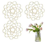 Generico Stainless Steel Floral Grid Organizer, 2025 New Flower Arrangement Holder, Flower Arrangement Holder for Vase Floral Stems Bouquets(3Pcs Gold 5in)