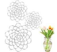 Generico Stainless Steel Floral Grid Organizer, 2025 New Flower Arrangement Holder, Flower Arrangement Holder for Vase Floral Stems Bouquets(3Pcs Silver Mix)