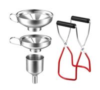 Generico Stainless Steel Funnel Set - 9.84 Inches, Canning Kit with Can Lifter, Kitchen Tool | Complete Accessories Food Grade Filling System, Home Storage Use