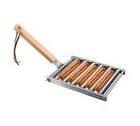 Generico Stainless Steel Hot Dog Roller Grill - Perfect Party Sausages | Outdoor Barbecue Rotating Grill for Garden | Cooks Evenly Non-Stick, Portable Easy Clean Holds Multiple