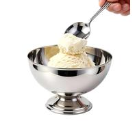 Generico Stainless Steel Ice Cream Cup, Elegant Cake Flatware, 5 Inches Reusable Yogurt Bowl with, Metal Dessert Dish with Modern Design, Party Tableware Easy Cleaning, Summer Festival Supplies