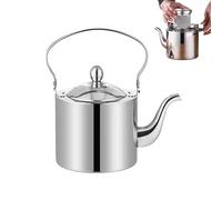 Generico Stainless Steel Kettle - Long Spout Tea Boiler with Fine Filter for Pouring Control | Metal Water Heating Pot for Coffee Brewing Kitchen Camping Travel Office Home Beverage Preparation