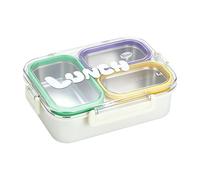 Generico Stainless Steel Lunch Box, 3-Compartment Leak-Proof With Lid, Stainless Steel Lunch Box For Adults, For School, Camping, Picnic, Fruits, Meat, Snacks