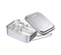 Generico Stainless Steel Lunch Box - Double Layer 3 Compartments Container Food Storage Box | Portable Stainless Steel Lunch Boxes For Kids Adults Work School Travel Picnic