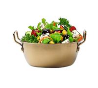 Generico Stainless Steel Mixing Bowls - Double Ear Handle Household Basin, Golden Hat Noodle Soup Bowl | Wide Mouth Metal Salad Dinner Serving Container For Home Kitchen