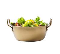 Generico Stainless Steel Mixing Bowls - Double Ear Handle Household Basin, Golden Hat Noodle Soup Bowl | Wide Mouth Metal Salad Dinner Serving Container For Home Kitchen