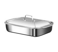 Generico Stainless Steel Oven Pan Bakeware Pan With Lid And Handle