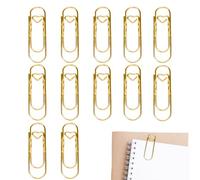 Generico Stainless Steel Paperclip Pen Holder For Notebook | 12 Pieces Heart Shaped Pencil Paperclip, 8cm Journal Metal Penclip for Work Study Office Classroom School Home Journal Notebook Planner