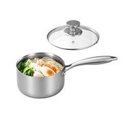 Generico Stainless Steel Sauce Pan - 16cm Small Lidded Cooking Vessel, Steel Kitchen Cookware, Nonstick Sauce Heating Cooker Even Simmer | Lidded Cooking Vessel,for Home Kitchen Restaurant Outdoor