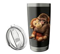Generico Stainless Steel Tumbler - 600ml Monkey Pattern Cup with Lids | Drink Tumbler,for Travel Cafes Tea Drinking Gym Car Office Homes Outdoor Party Men Womend