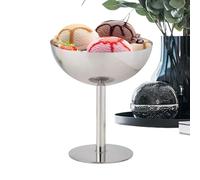 Generico Stainless Steel Wine Glass, Unbreakable Metal Red Wines Cup, Ice Cream Dessert Goblet, Adorable Glass for Indoor Outdoor Use, Travel Beach Activities, 4.33x4.33x3.94 inches