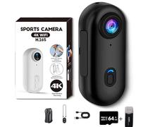 Generico Stallion Frames Body Camera, StallionFrames 4K Mini HandsFree BodyCam, Portable Wearable Mini Action Cam with Magnetic Clip, for POV, Cycling, Diving (Black-simple,1080P)