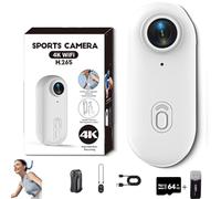 Generico Stallion Frames Body Camera, StallionFrames 4K Mini HandsFree BodyCam, Portable Wearable Mini Action Cam with Magnetic Clip, for POV, Cycling, Diving (White-simple,1080P)
