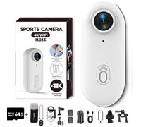 Generico Stallion Frames Body Camera, StallionFrames 4K Mini HandsFree BodyCam, Portable Wearable Mini Action Cam with Magnetic Clip, for POV, Cycling, Diving (White-high version,4K)