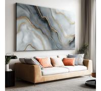 Generico Stampa su Tela con Cornice Texture Effetto Marmo Grigio E Bianco 120x80cm Quadri Moderni da Parete per Salotto e Camera da Letto, Decorazione Casa, Canvas Quadro Artistico