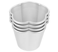 Generico Stampi Design 4 Budino Alluminio per in Lega Resistente e Non Facile da Deformare Raffinato Argento Dolci e Crostate per Home Baking