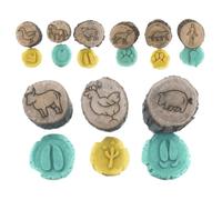Generico Stampini Animali per Bambini Stampini in Legno con Impronte | Timbri Orme Animali Per Bambini Per Bambini Premi Mestieri Scrapbooking Forniture