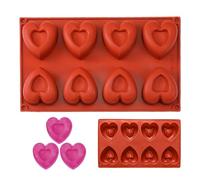 Generico Stampo A Forma Di Cuore - Teglia In Silicone A 8 Cavità, Per Fondente, Vassoio Per Caramelle Per Torte A Cuore | Stampo Artigianale In Silicone Per Decorare Torte Festive, Per San Vale