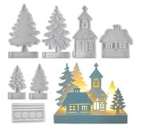 Generico Stampo a Resina epossidica a Forma di Albero di Natale, Stampo in Silicone Fusione di Scarico Facile Decorazione in Gesso in Gesso Ornamento Resina epossidica per progetti di Artigianato