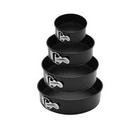 Generico Stampo da forno in acciaio al carbonio da 12-24 cm, antiaderente, tortiera rotonda, utensile da cucina for torte(A set:12/14/16/18cm)