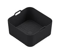 Generico Stampo for teglia da forno in silicone riutilizzabile 17 cm for friggitrice ad aria, compatibile con gli accessori cucina for la fodera della for pizza, cestino for pollo fritto(Black)