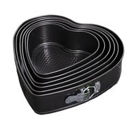 Generico Stampo for torta a forma di cuore da 6 pezzi, strumento di cottura in acciaio al carbonio for teglia for torta antiaderente resistente al calore(Complete set(6pcs))