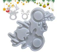Generico Stampo in Silicone con Testa di Alce - Stampo per Ornamento di alci di Natale da Appendere, Design Flessibile e Durevole, per Resina, Artigianato Fai da Te epossidico | in Silicone per