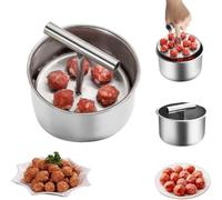 Generico Stampo per Polpette - Macchina per Polpette | Pressa Manuale | Stampaggio Rapido - 6 Fori Per Preparare 6 Polpette Insieme | Struttura In Acciaio 304 | Per Cucina Domestica