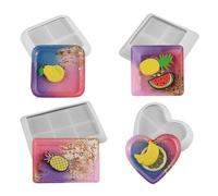Generico Stampo per Vassoio Set di 4 Forme da Colata Artigianale Fai da Te | di Silicone Decorazione Casa Bagno Portacandele Sapone Gioielli Vassoio Portagioie