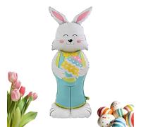 Generico Standing Easter Rabbit Balloon - 59 inch Aluminum Foil Bunny Decoration, Cute Spring Party | Funny Holiday Yard Porch Patio Lawn Front Door Display Celebration School Home Decor
