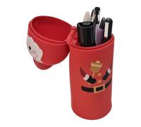 Genérico Standing Pencil Case, Pencil Case Aesthetic Pen Pouch, Silicone Santa Christmas Storage Bag For School Classroom Office College Home Student Teacher Boys Girls Teen Birthday