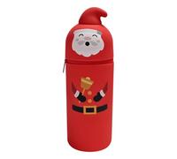Generico Standing Pencil Pouch - Silicone 8.27 Inch | Pencil Case Pouch | with Santa Retractable Bag Christmas School Supplies, Pèncil Bag Cute Stationery Pen Case | for School Classroom Office