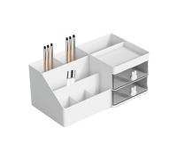 Generico Stationary Organizer - Makeup Organizer Drawers, Multiple Compartment Desktop, Rabbit Handle Double Layer Drawer Box, Desk Stationery Storage Box For Pencil Pen | Office Supply Organizers