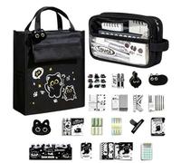 Generico Stationery Set Cartoon Black Cat Student Stationery Kit Organizer