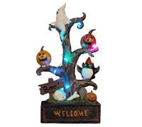 Generico Statua 'Albero di Halloween Benvenuto A Forma di Albero Decorazione di Halloween | Gli Ornamenti della Scena della Scena in Resina per Gli Adolescenti per Incarnare Sia Capr
