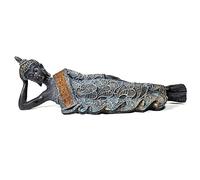 Generico Statua Buddha Thailandese Sakyamuni Sdraiato Coricato Stile Antico Meditazione 37 x 9 x 11 cm