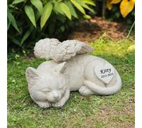 Generico Statua da giardino personalizzata del gatto addormentato, statua commemorativa dell'animale domestico, lapide per gatti o regalo di cordoglio per la perdita di un gatto.