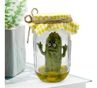 Generico Statua Del Barattolo Di Sottaceto - Pickle Urlante In Miniatura In | Ornamento Barattolo Di Divertente | Supporto Emotivo Picklle Elegante Decorazione Del Cetriolo Adatto Per L