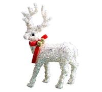 Generico Statua Del Cervo | Decorazioni Con Ornamenti Di Alce Luccicanti,Decorazioni Per Scaffale Natalizie Con Sciarpa Da Indossare - Per Giardino Inverno Vacanze Casa Portico Finestra Halloween