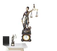 Generico Statua della della Giustizia,Decorazione in Resina con Orologio Integrato | Decorazione per Interni | per Camera da Soggiorno Ufficio Ingresso Libreria Casa e Ambiente Lavorativo