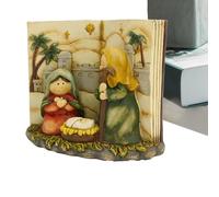 Generico Statua della Natività di Cristo - Decorazione da tavolo della Natività di Gesù | Decorazione Nascita di Gesù - Presepe natalizio in resina per tavolo scrivania davanzale soggiorno casa