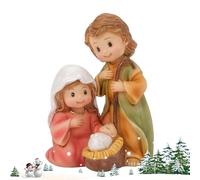 Generico Statua Della Sacra Famiglia,Statuetta In Resina Per Natale | Decorazione Scultorea Del Presepe | per Libreria Davanzale Comodino Tavolino Scrivania Soggiorno Studio Ufficio Domestico