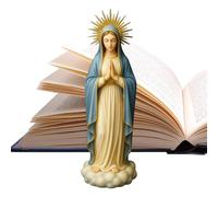 Genérico Statua Della Vergine Maria | Figura Di Preghiera per Scrivania,Piccola Scultura In Resina per Comodino Scaffale Davanzale Vetrina Display