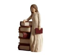 Generico Statua Donna Con Libro, Decorazione per Scaffale Dipinta a Mano, Figurina Ragazza Leggente, Per casa, soggiorno, studio, libreria, scrivania, ufficio, insegnanti, studenti, bibliotecari