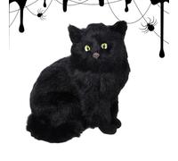 Generico Statua Gatto Nero, Peluche Halloween Gatto da Scrivania, Centrotavola Morbidi per Feste Camera da Letto Soggiorno Divano Scaffale Portico Ingresso Bar Casa Stregata Vacanze