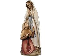 generico Statua Madonna di Lourdes con Bernadette in legno della Val Gardena VARIE ALTEZZE DISPONIBILI (7 cm)